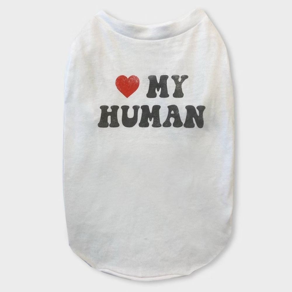 NEW! Grayson Pup Heart My Human White Crew Dog tee